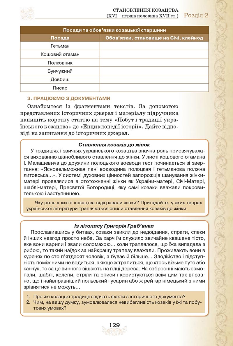 Сторінка 129 - Підручник Історія України 8 клас Щупак  2021