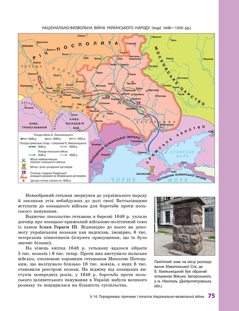 Сторінка 75 - Підручник Історія України 8 клас О.В. Гісем, О.О. Мартинюк 2021 - СКАЧАТИ ОНЛАЙН