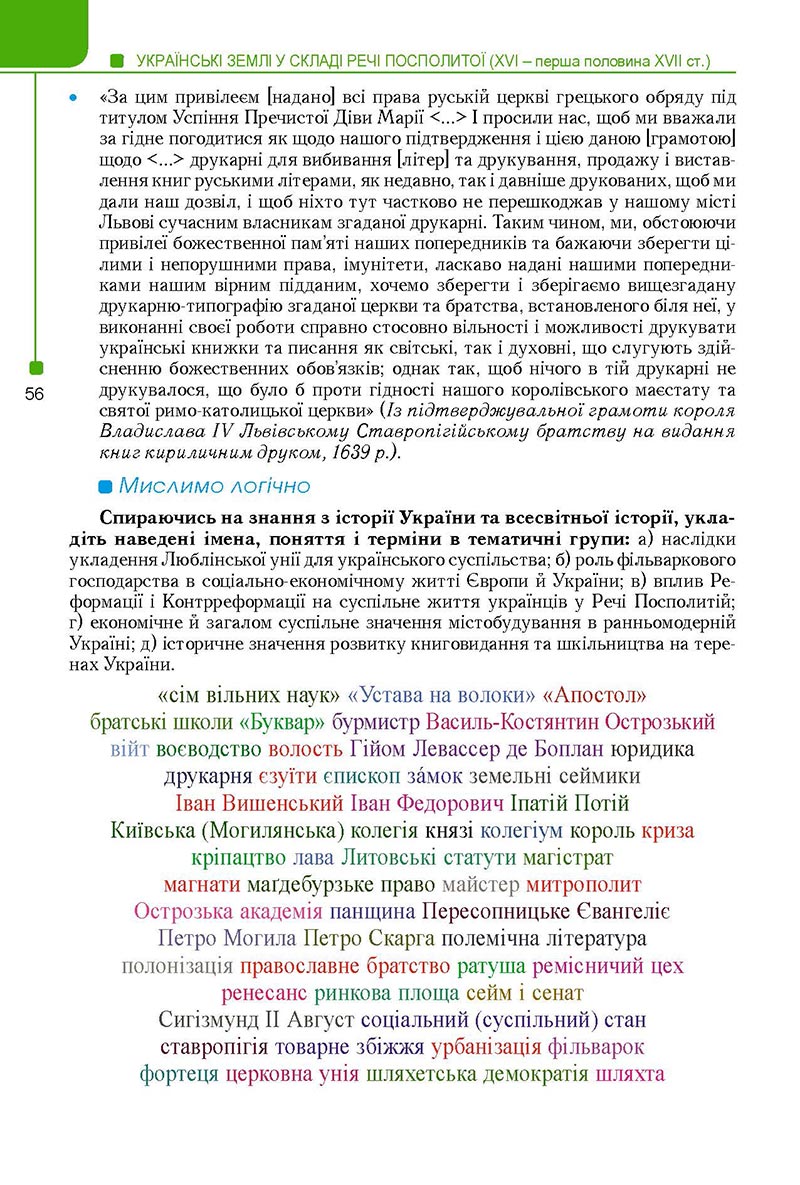Сторінка 56 - Підручник Історія України 8 клас Мудрий 2021 - Поглиблений рівень