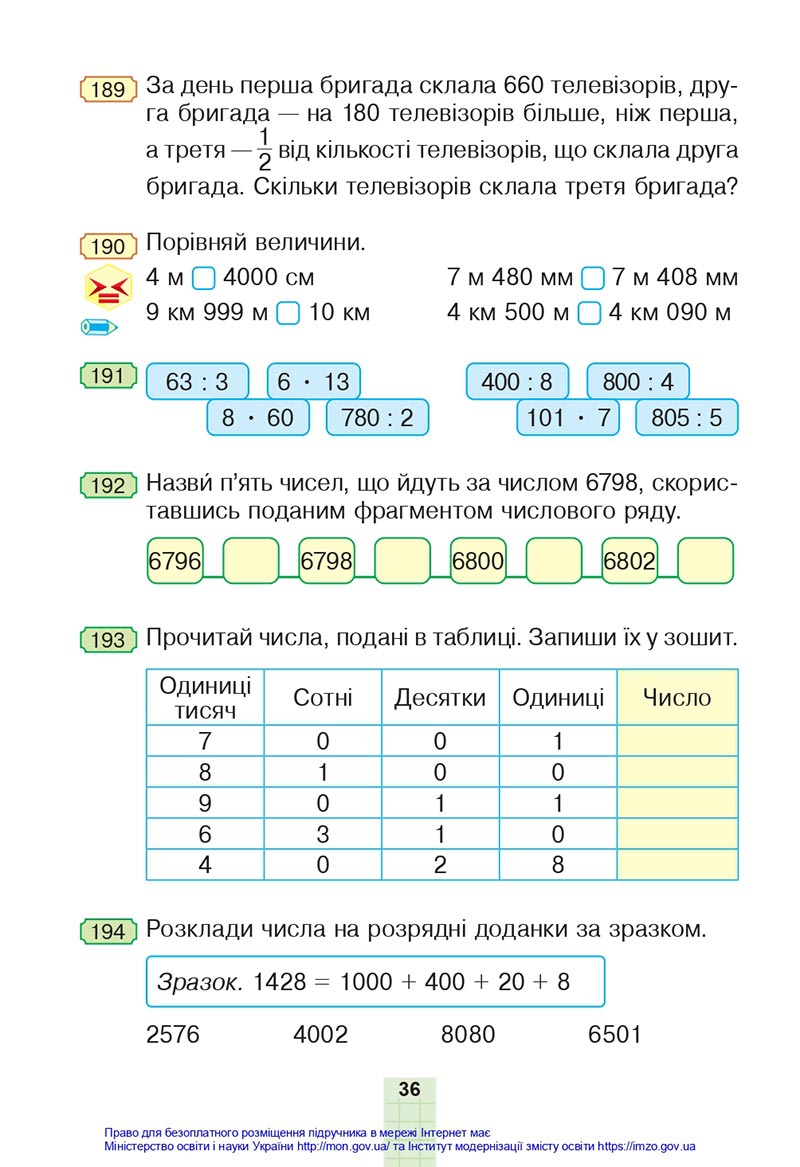 Сторінка 36 - Підручник Математика 4 клас Будна 2021 - Частина 1 - скачати