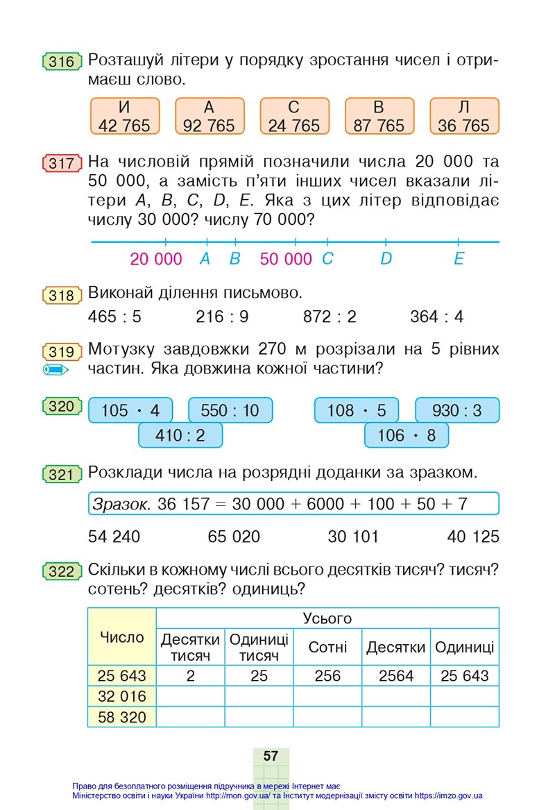 Сторінка 57 - Підручник Математика 4 клас Будна 2021 - Частина 1 - скачати