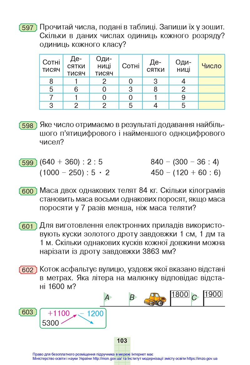 Сторінка 103 - Підручник Математика 4 клас Будна 2021 - Частина 1 - скачати
