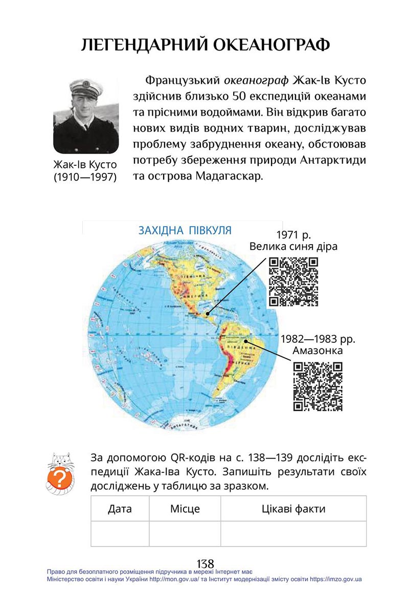 Сторінка 138 - Підручник Я досліджую світ 4 клас Воронцова Пономаренко 2021 - скачати