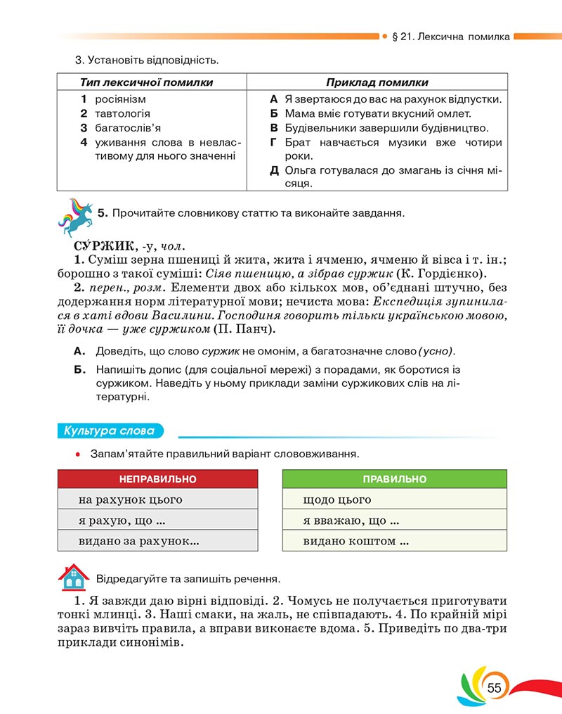 Сторінка 55 - Підручник Українська мова 5 клас Авраменко 2022 - скачати, читати онлайн