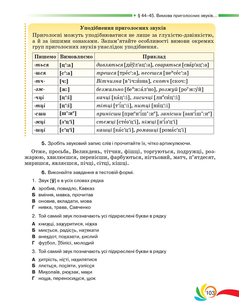 Сторінка 103 - Підручник Українська мова 5 клас Авраменко 2022 - скачати, читати онлайн