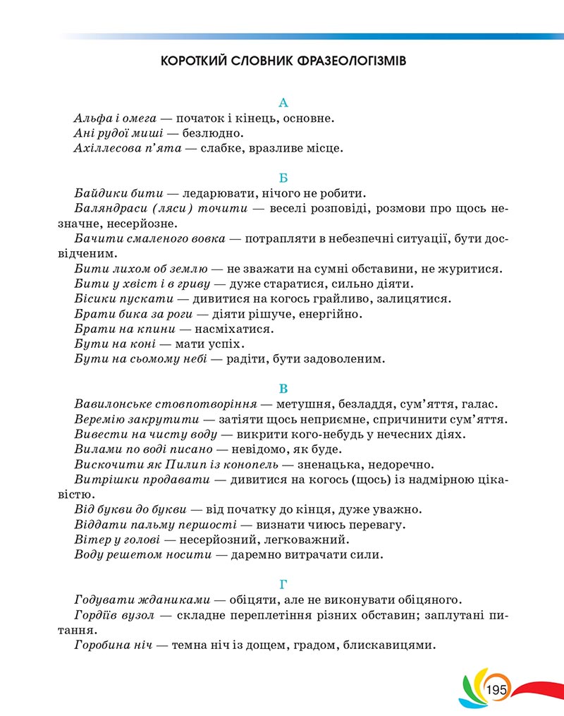 Сторінка 195 - Підручник Українська мова 5 клас Авраменко 2022 - скачати, читати онлайн