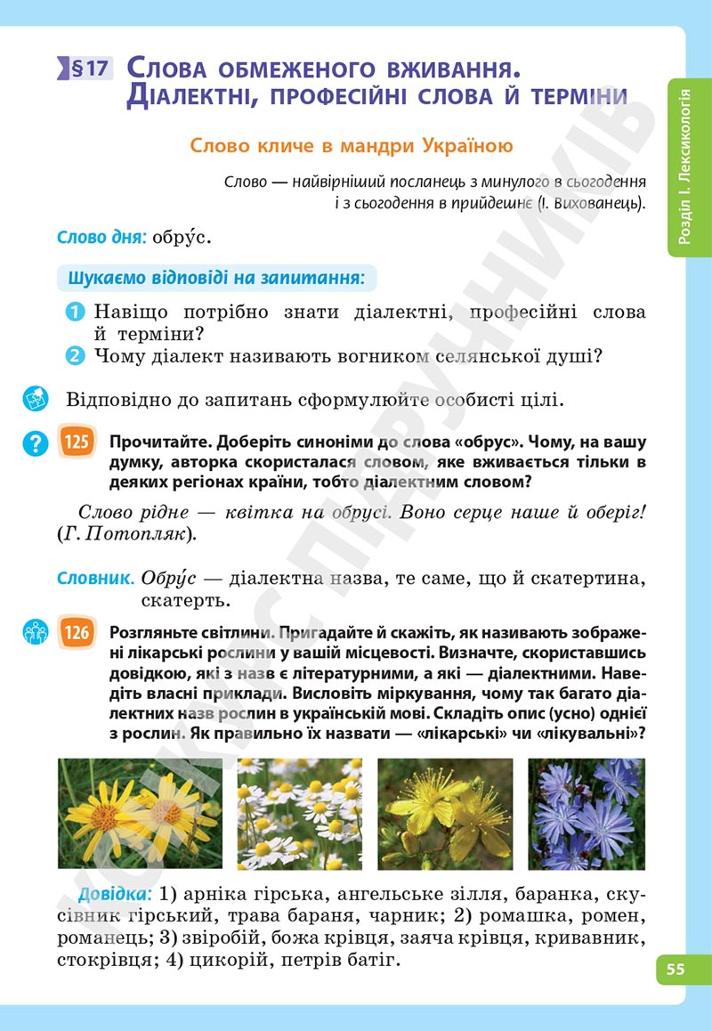 Сторінка 55 - Підручник Українська мова 5 клас Голуб Горошкіна 2022 - скачати, читати онлайн