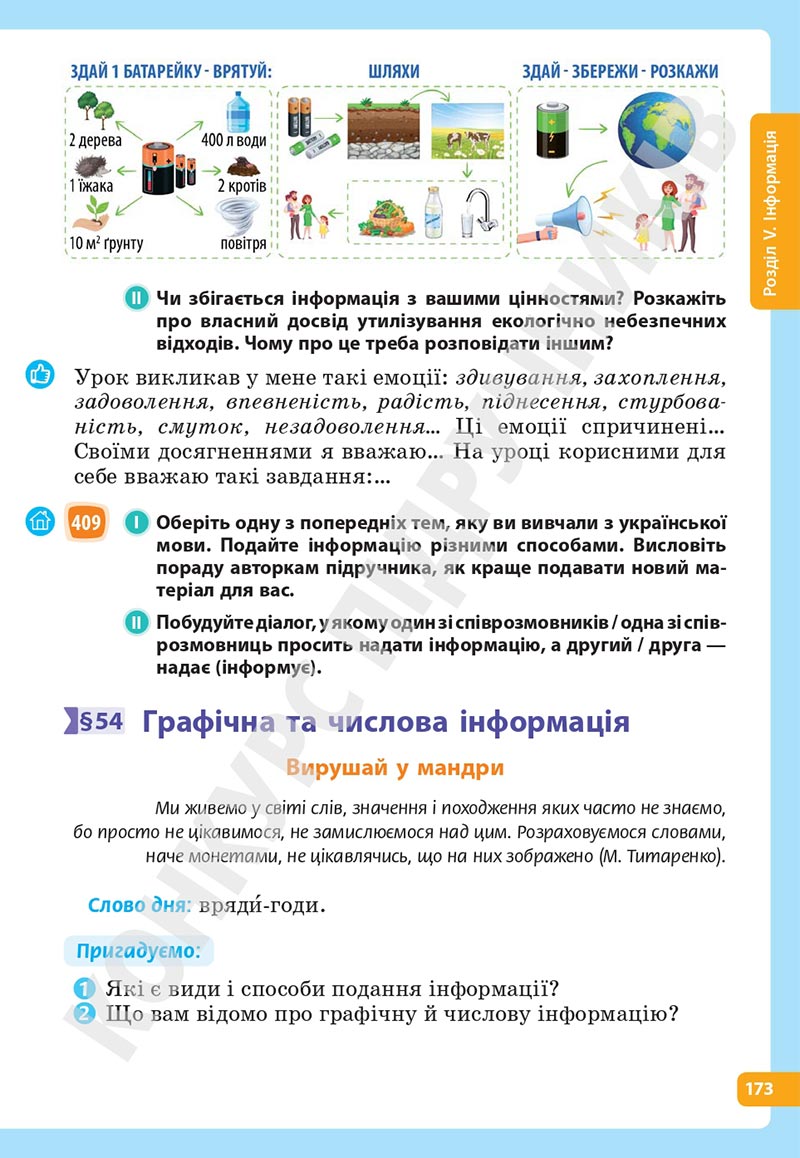 Сторінка 173 - Підручник Українська мова 5 клас Голуб Горошкіна 2022 - скачати, читати онлайн