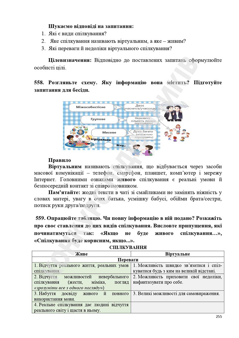 Сторінка 255 - Підручник Українська мова 5 клас Голуб Горошкіна 2022 - скачати, читати онлайн
