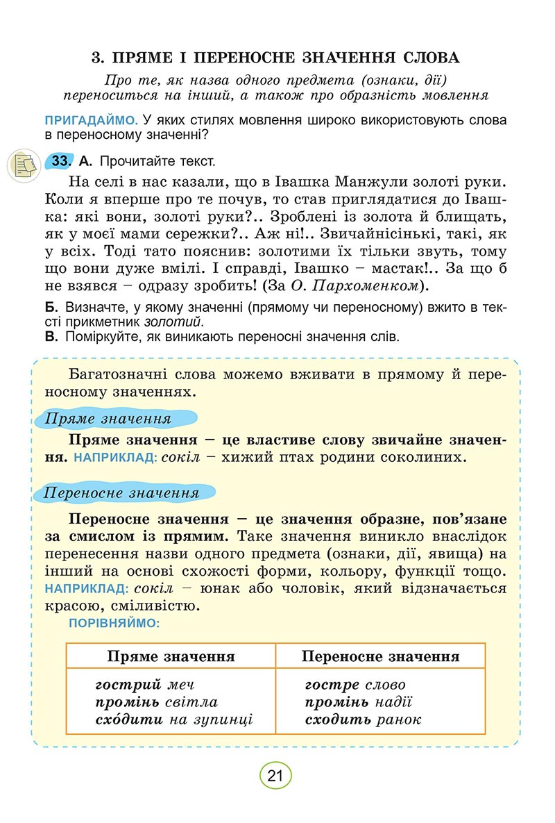 Сторінка 21 - Підручник Українська мова 5 клас Заболотний 2022 - скачати, читати онлайн