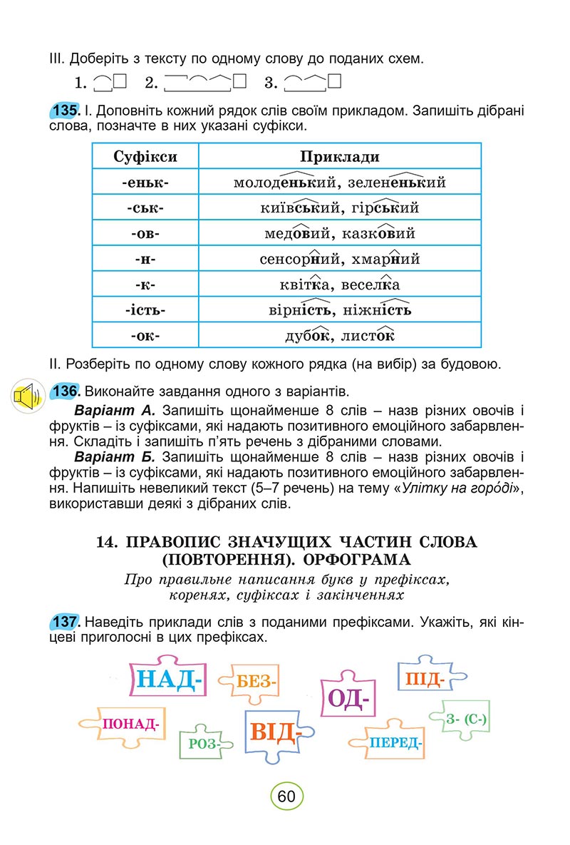 Сторінка 60 - Підручник Українська мова 5 клас Заболотний 2022 - скачати, читати онлайн
