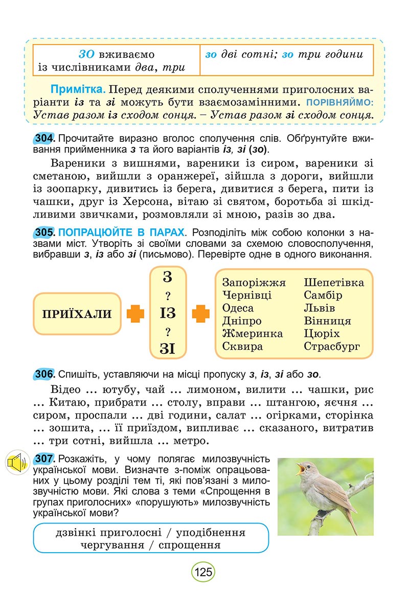 Сторінка 125 - Підручник Українська мова 5 клас Заболотний 2022 - скачати, читати онлайн