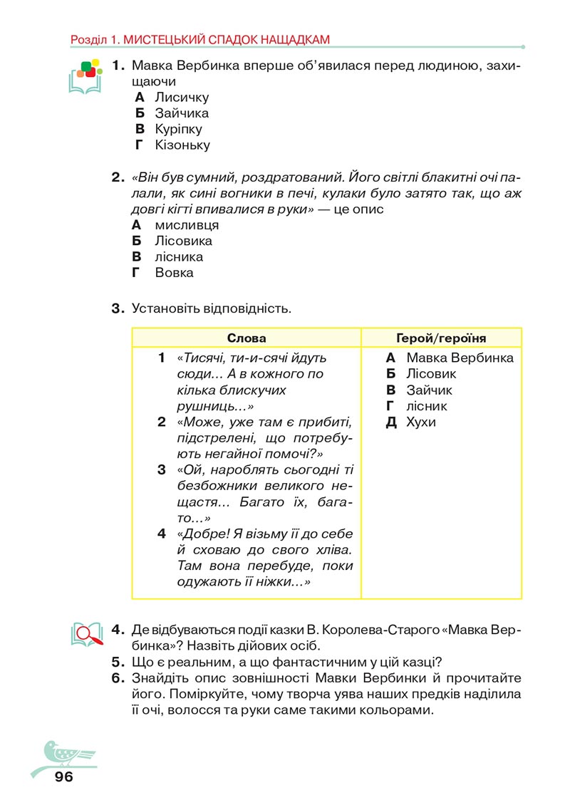 Сторінка 96 - Підручник Українська література 5 клас Авраменко 2022 - скачати, читати онлайн