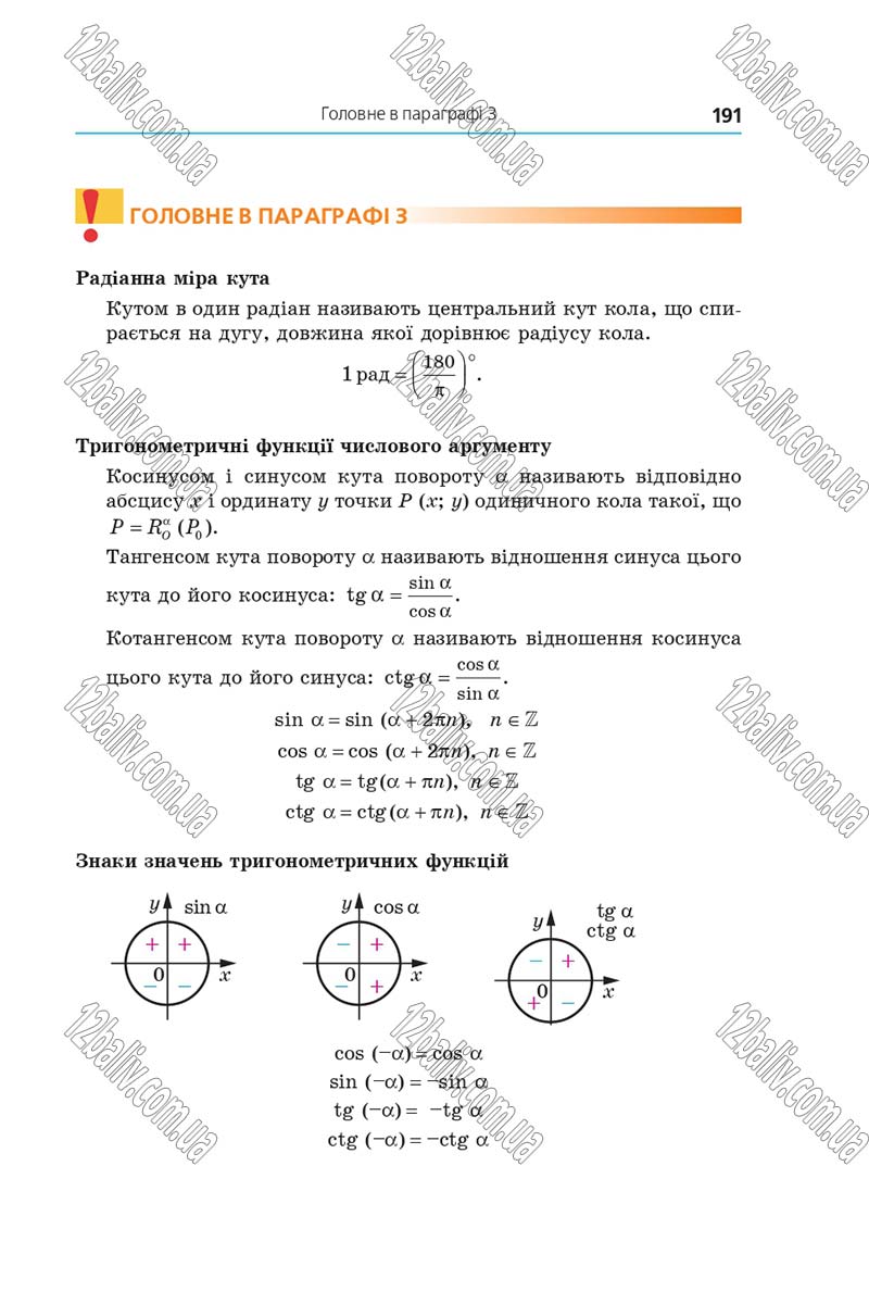 Сторінка 191 - Підручник Алгебра 10 клас Мерзляк 2018 - Профільний рівень