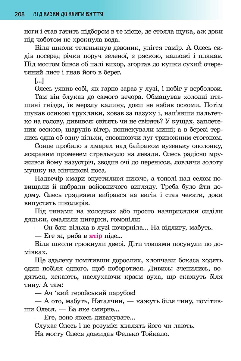 Сторінка 208 - Підручник Українська література 5 клас Архипова 2022 - скачати, читати онлайн