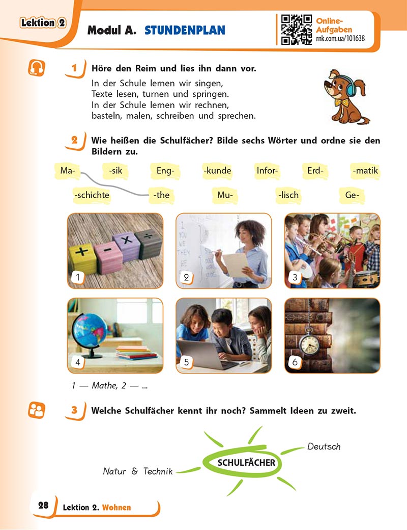 Сторінка 28 - Підручник Німецька мова 5 клас Сотникова 2022 - 5 рік навчання