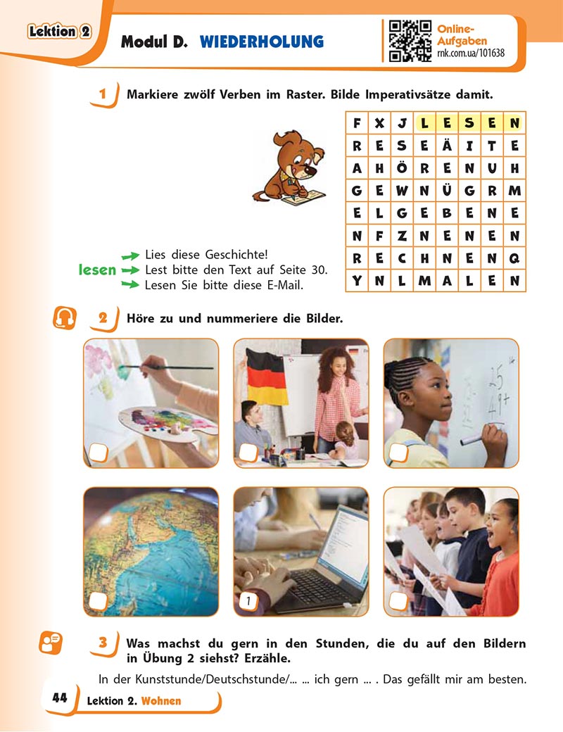 Сторінка 44 - Підручник Німецька мова 5 клас Сотникова 2022 - 5 рік навчання