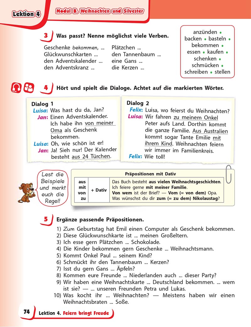 Сторінка 74 - Підручник Німецька мова 5 клас Сотникова 2022 - 5 рік навчання