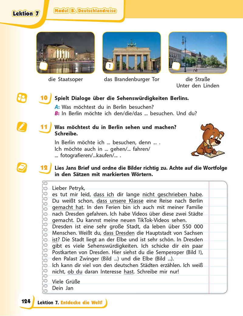 Сторінка 124 - Підручник Німецька мова 5 клас Сотникова 2022 - 5 рік навчання