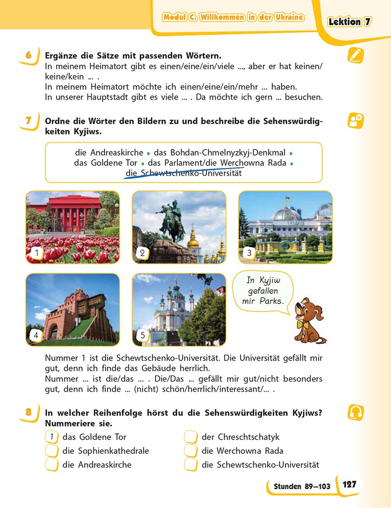 Сторінка 127 - Підручник Німецька мова 5 клас Сотникова 2022 - 5 рік навчання