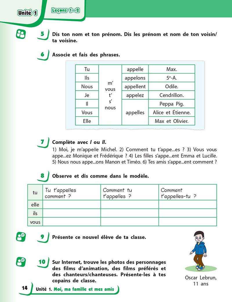 Сторінка 14 - Підручник Французька мова 5 клас Ураєва 2022 - 5-й рік навчання