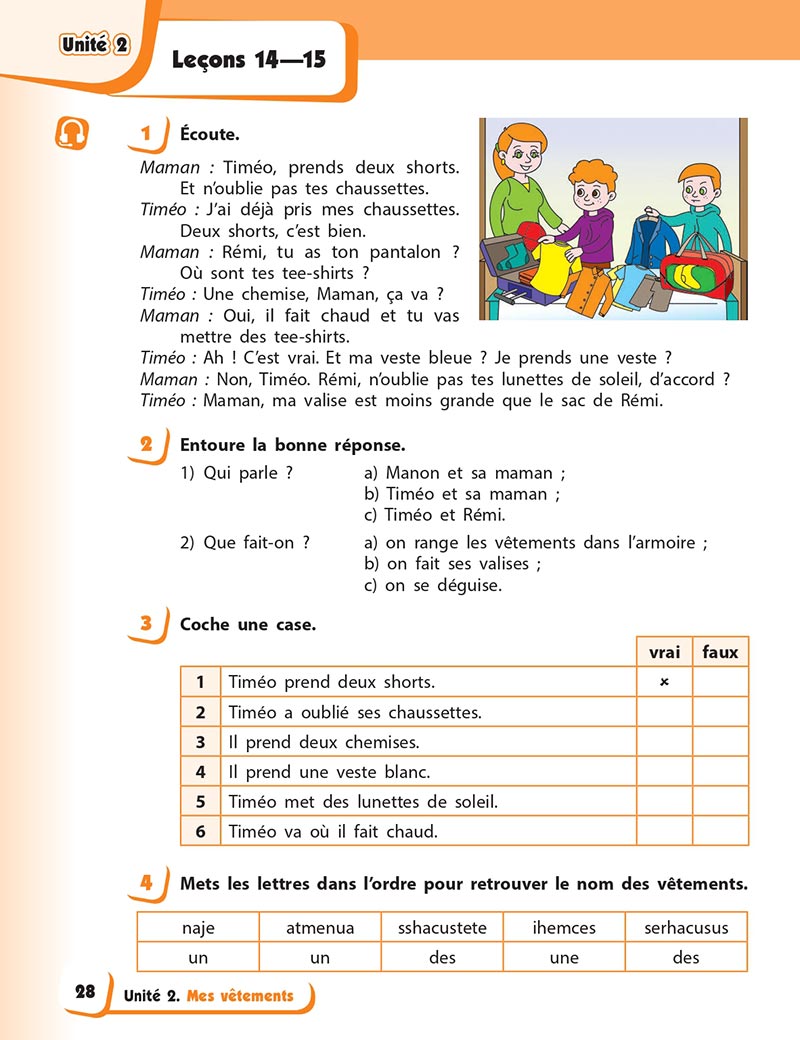 Сторінка 28 - Підручник Французька мова 5 клас Ураєва 2022 - 5-й рік навчання