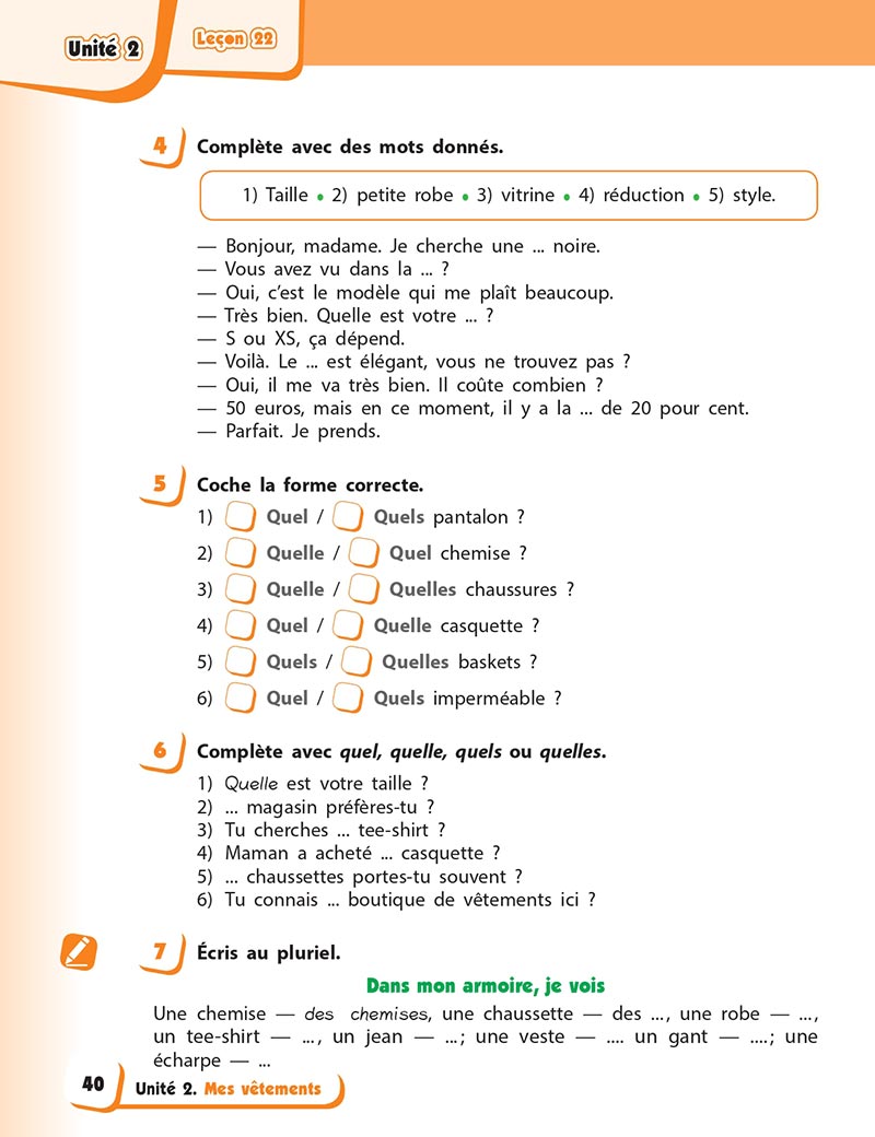 Сторінка 40 - Підручник Французька мова 5 клас Ураєва 2022 - 5-й рік навчання