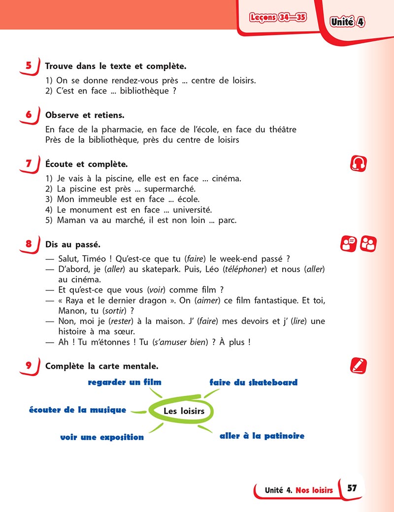 Сторінка 57 - Підручник Французька мова 5 клас Ураєва 2022 - 5-й рік навчання