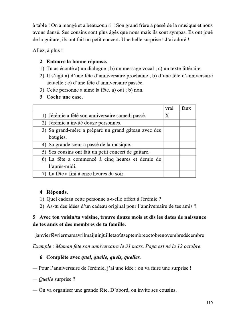 Сторінка 110 - Підручник Французька мова 5 клас Ураєва 2022 - 5-й рік навчання