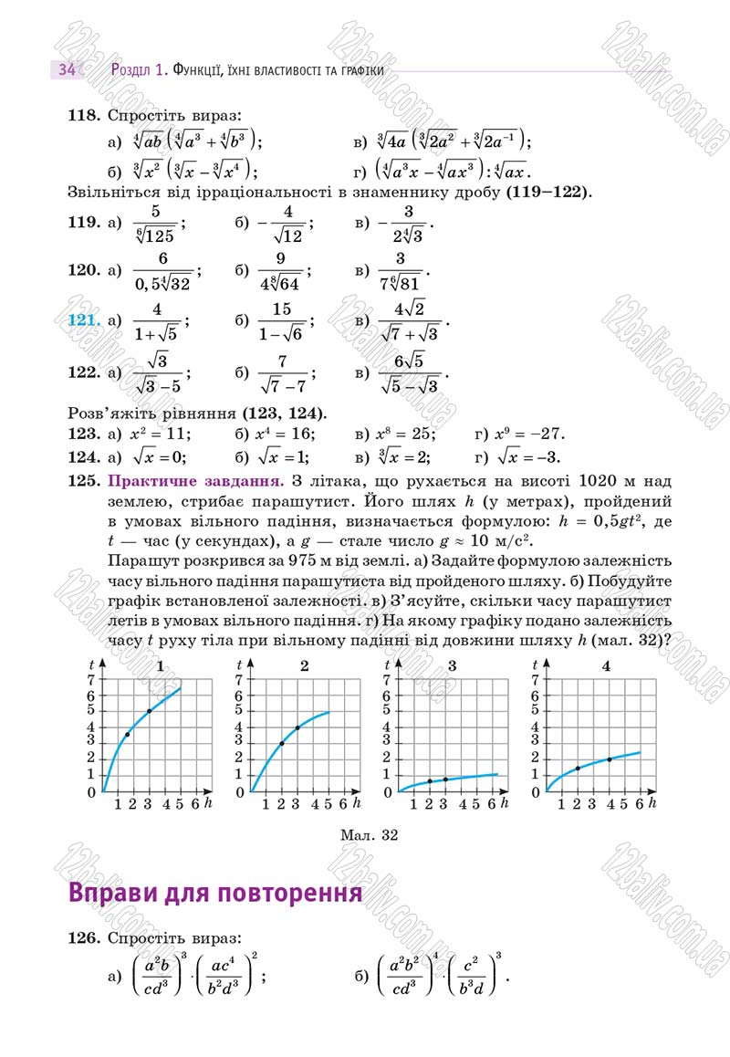 Сторінка 34 - Підручник Математика 10 клас Г. П. Бевз, В. Г. Бевз 2018 - Рівень стандарту