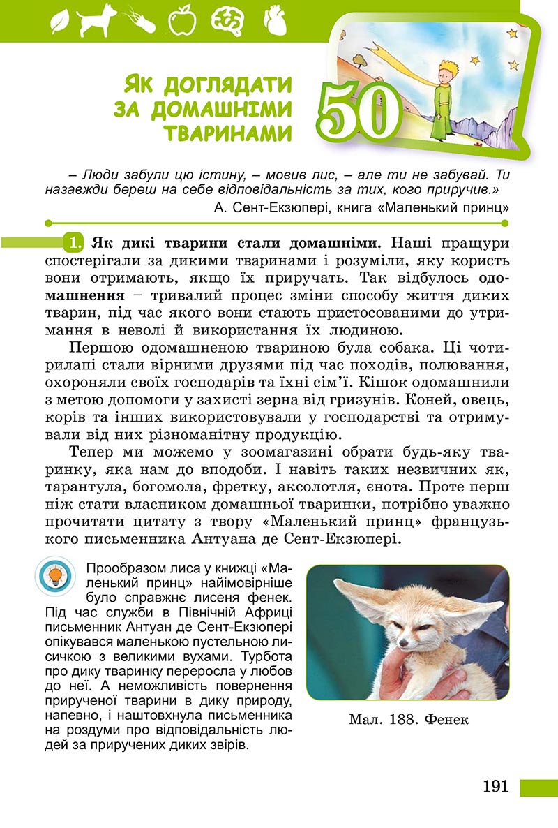 Сторінка 191 - Підручник Пізнаємо природу Біда Гільберг 2022 - скачати, читати онлайн