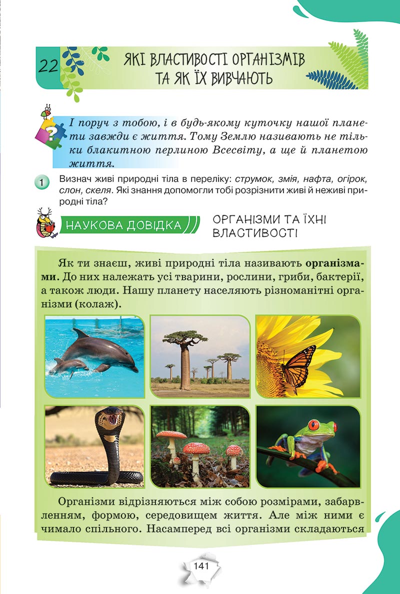 Сторінка 141 - Підручник Пізнаємо природу 5 клас Коршевнюк 2022 - скачати, читати онлайн