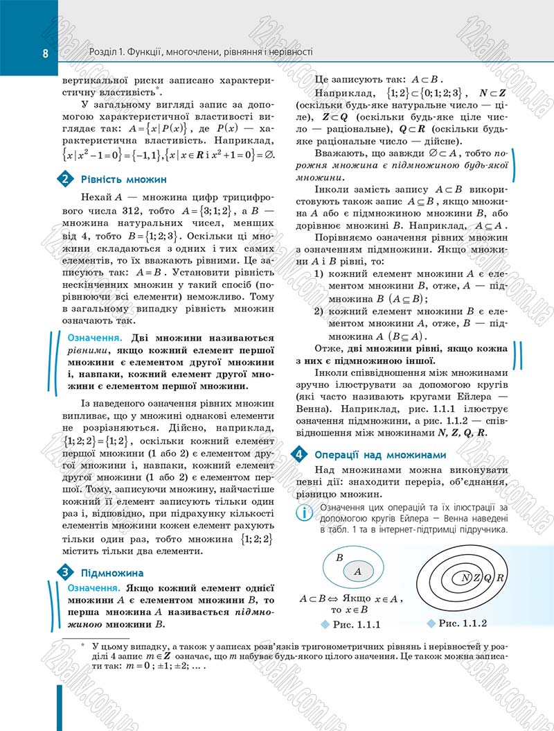 Сторінка 8 - Підручник Алгебра 10 клас Є. П. Нелін 2018 - Профільний рівень