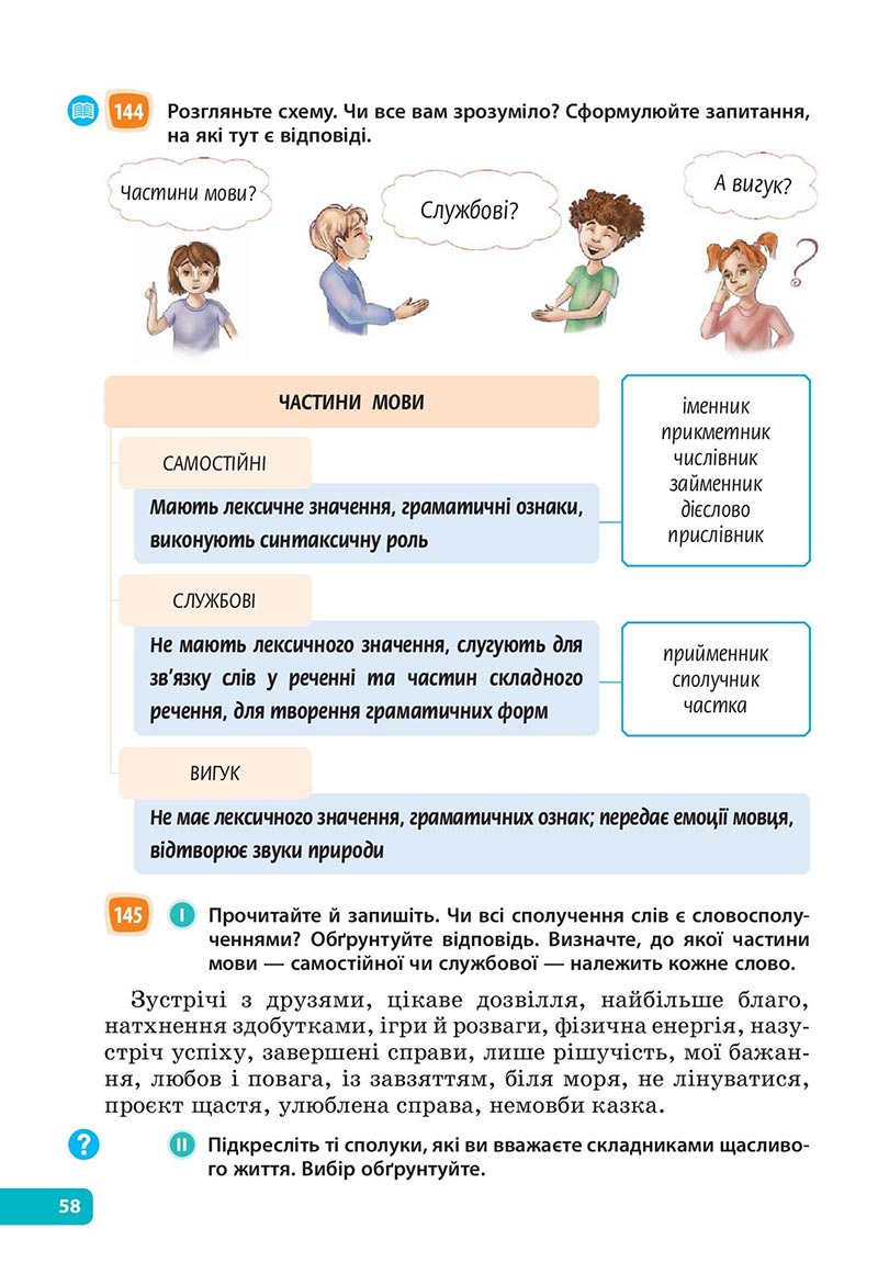 Сторінка 58 - Підручник Українська мова 6 клас Голуб 2023 НУШ