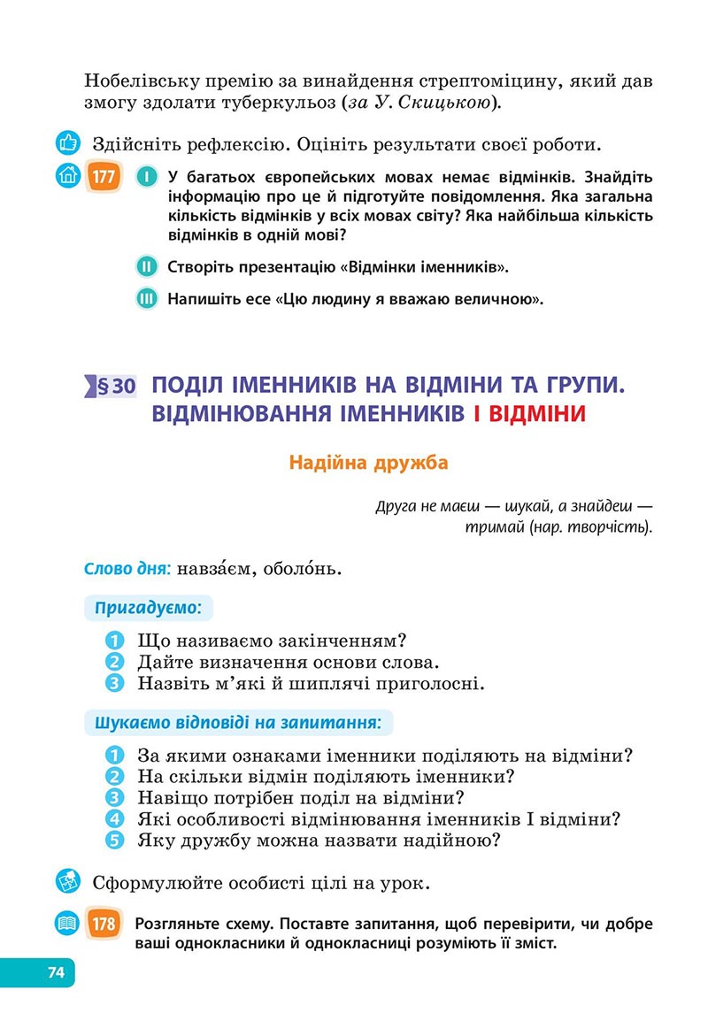 Сторінка 74 - Підручник Українська мова 6 клас Голуб 2023 НУШ