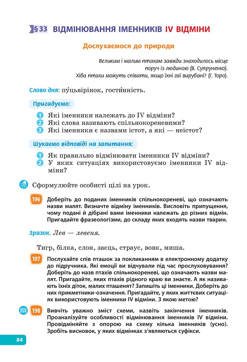 Сторінка 84 - Підручник Українська мова 6 клас Голуб 2023 НУШ