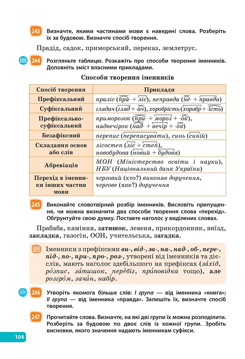 Сторінка 104 - Підручник Українська мова 6 клас Голуб 2023 НУШ