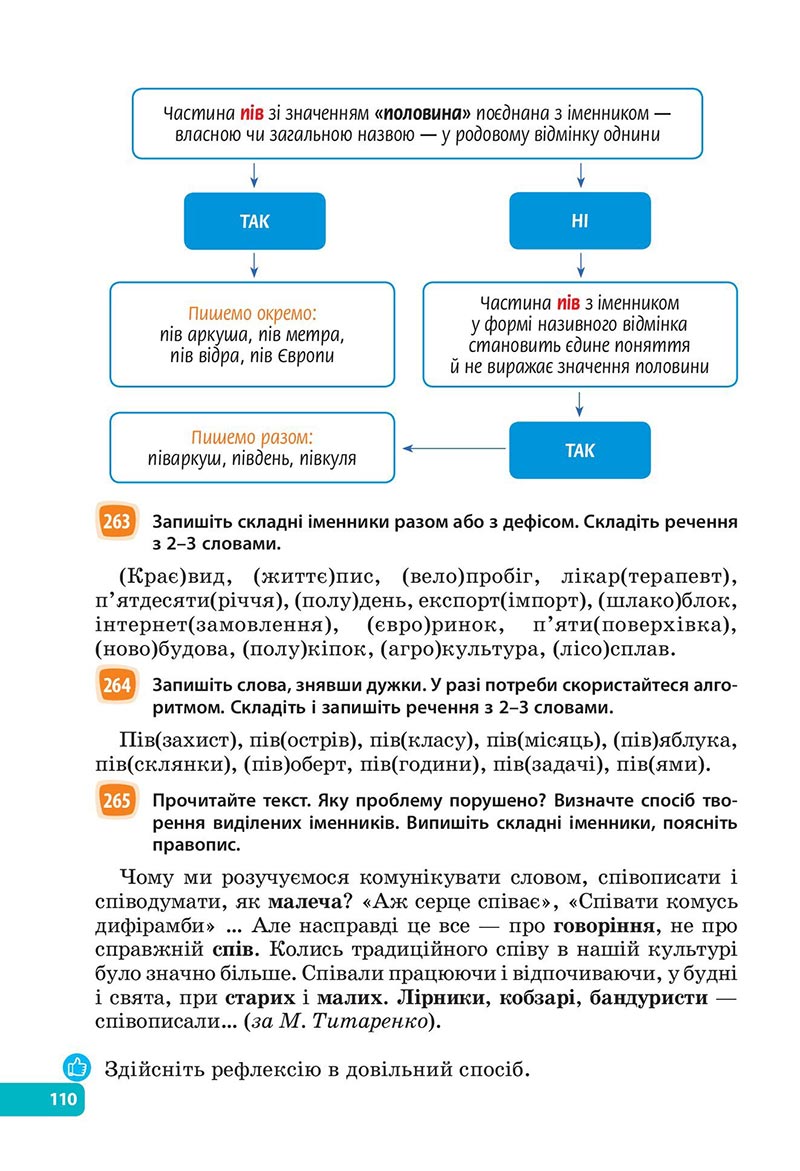 Сторінка 110 - Підручник Українська мова 6 клас Голуб 2023 НУШ