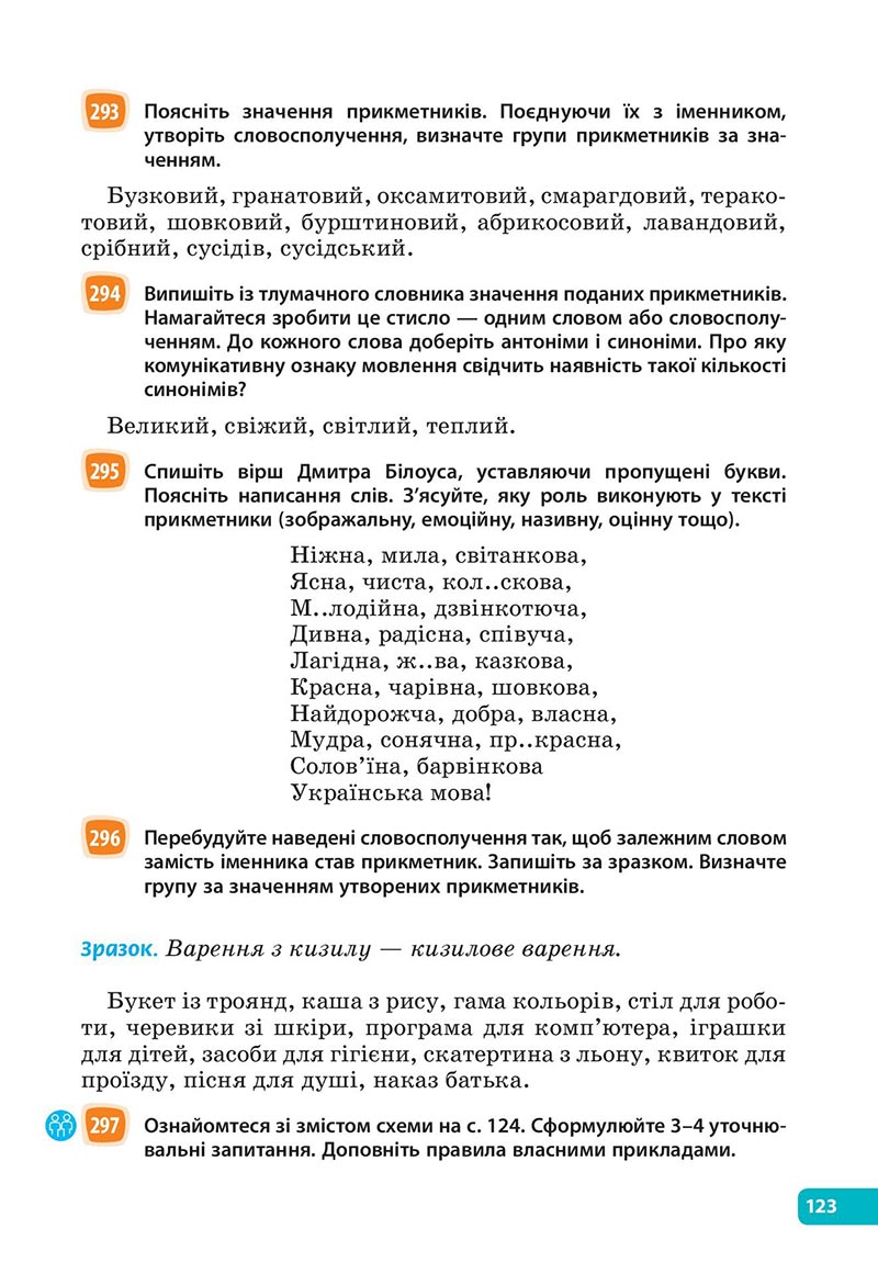 Сторінка 123 - Підручник Українська мова 6 клас Голуб 2023 НУШ