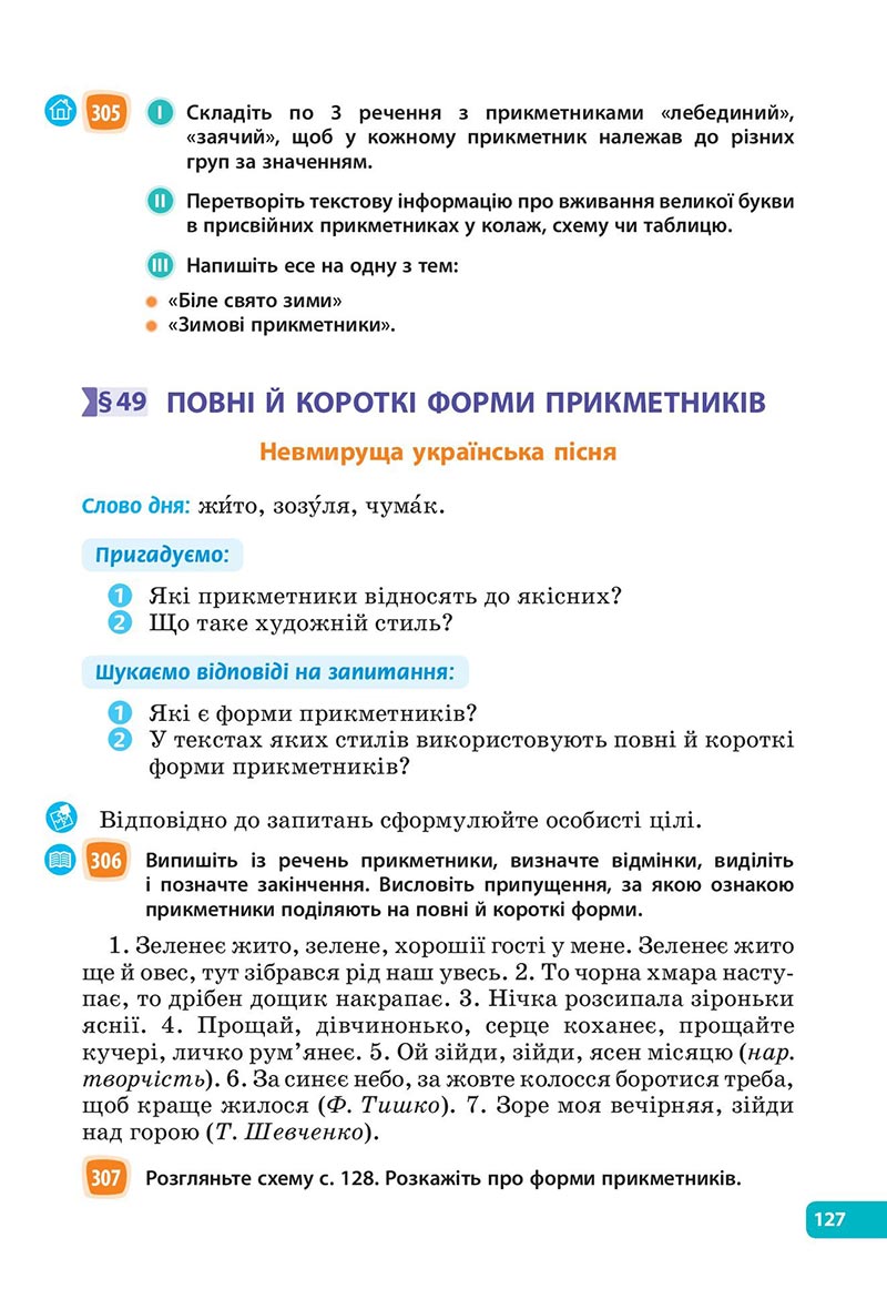 Сторінка 127 - Підручник Українська мова 6 клас Голуб 2023 НУШ