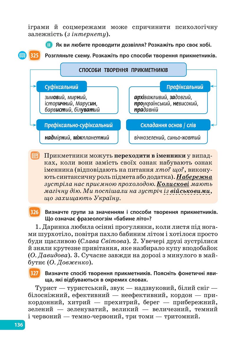 Сторінка 136 - Підручник Українська мова 6 клас Голуб 2023 НУШ