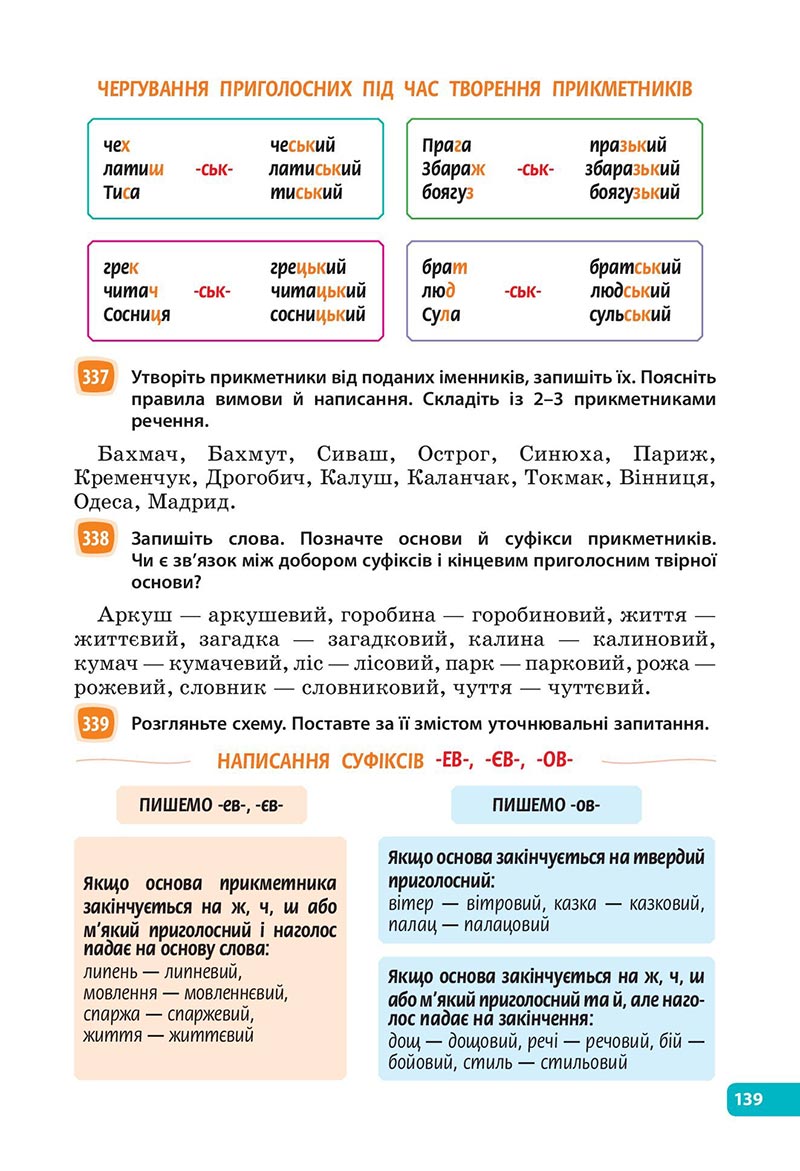 Сторінка 139 - Підручник Українська мова 6 клас Голуб 2023 НУШ
