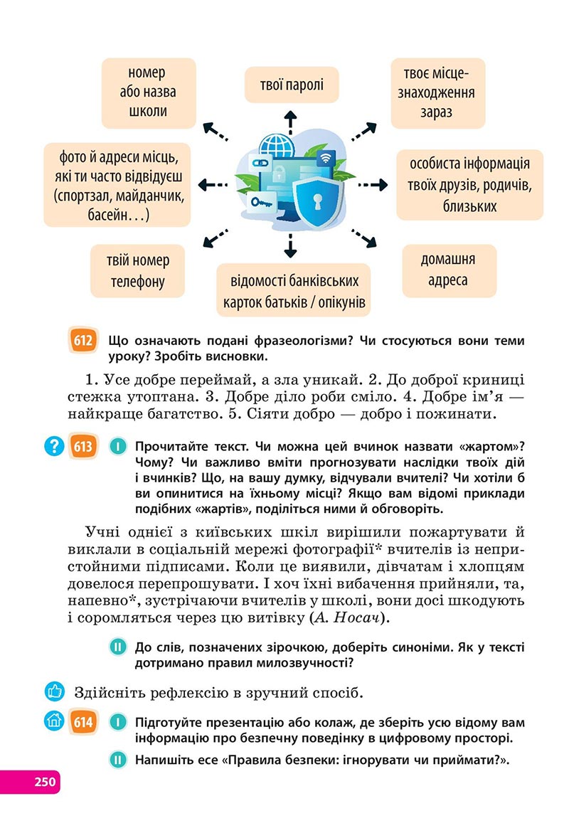 Сторінка 250 - Підручник Українська мова 6 клас Голуб 2023 НУШ
