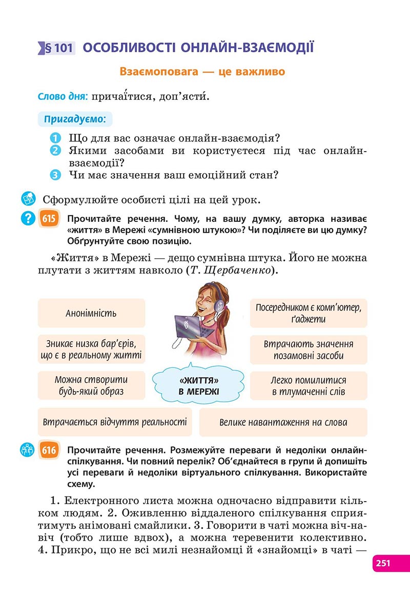 Сторінка 251 - Підручник Українська мова 6 клас Голуб 2023 НУШ