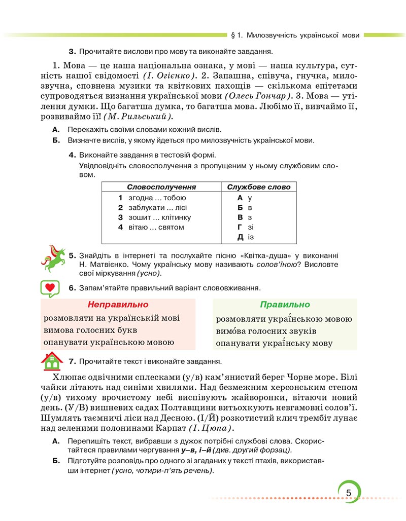 Сторінка 5 - Підручник Українська мова 6 клас Авраменко 2023 НУШ