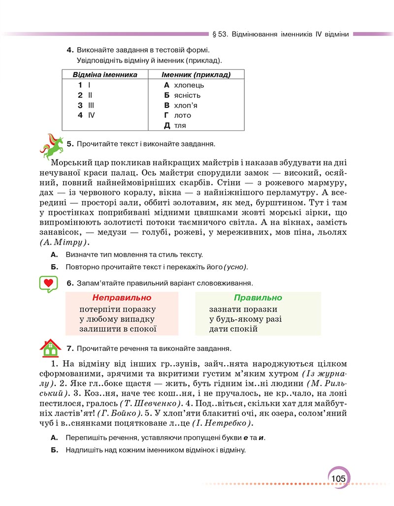 Сторінка 105 - Підручник Українська мова 6 клас Авраменко 2023 НУШ