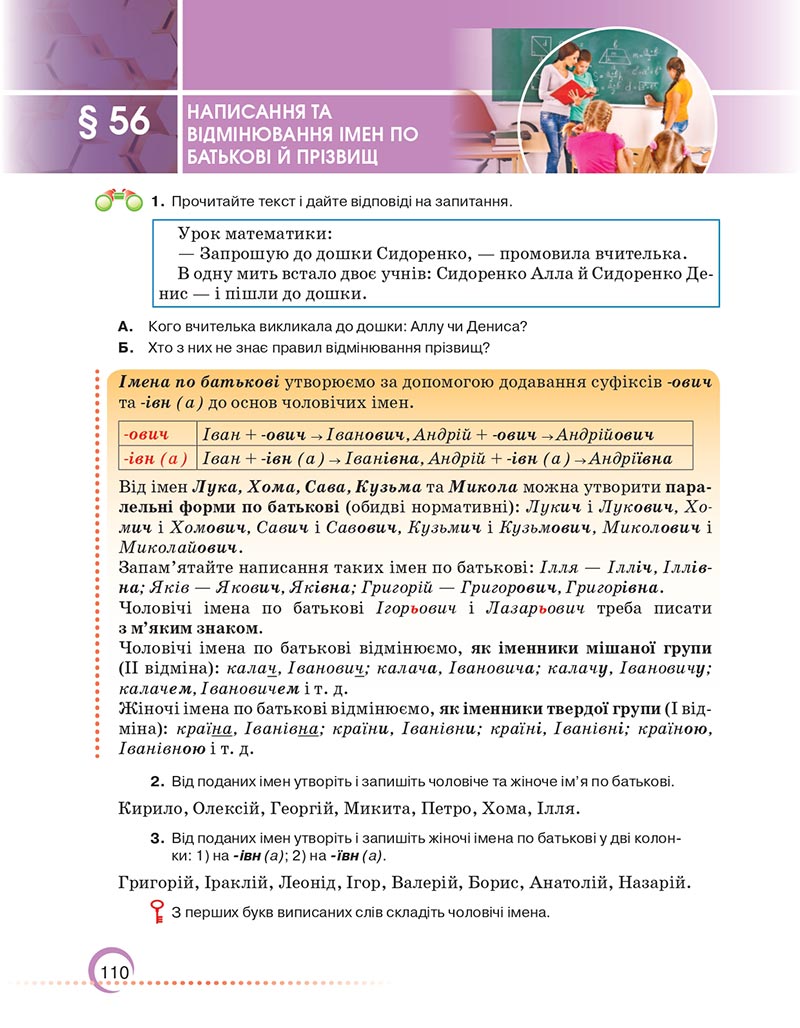 Сторінка 110 - Підручник Українська мова 6 клас Авраменко 2023 НУШ