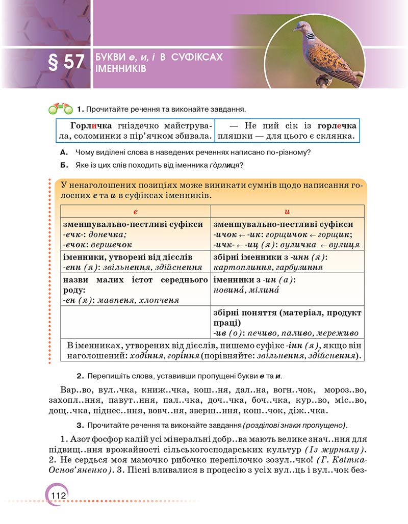 Сторінка 112 - Підручник Українська мова 6 клас Авраменко 2023 НУШ