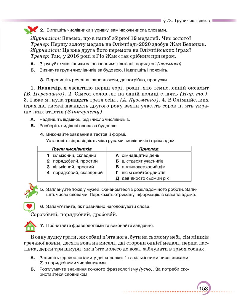 Сторінка 153 - Підручник Українська мова 6 клас Авраменко 2023 НУШ