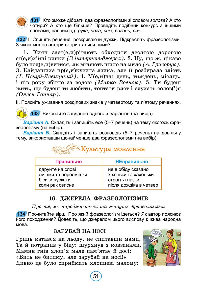 Сторінка 51 - Підручник Українська мова 6 клас Заболотний 2023 НУШ